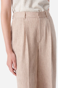 Pantalon Cyrano en lin mélangé - Café