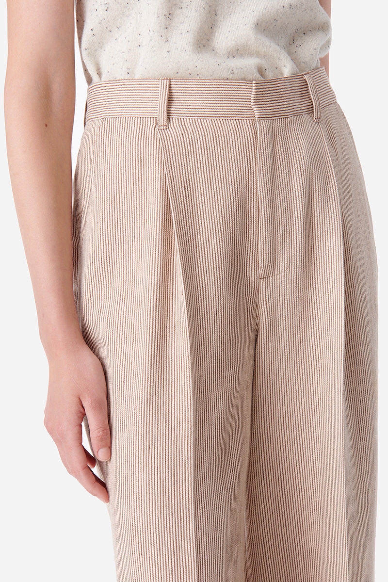 Pantalon Cyrano en lin mélangé - Café