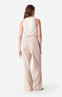 Pantalon Cyrano en lin mélangé - Café