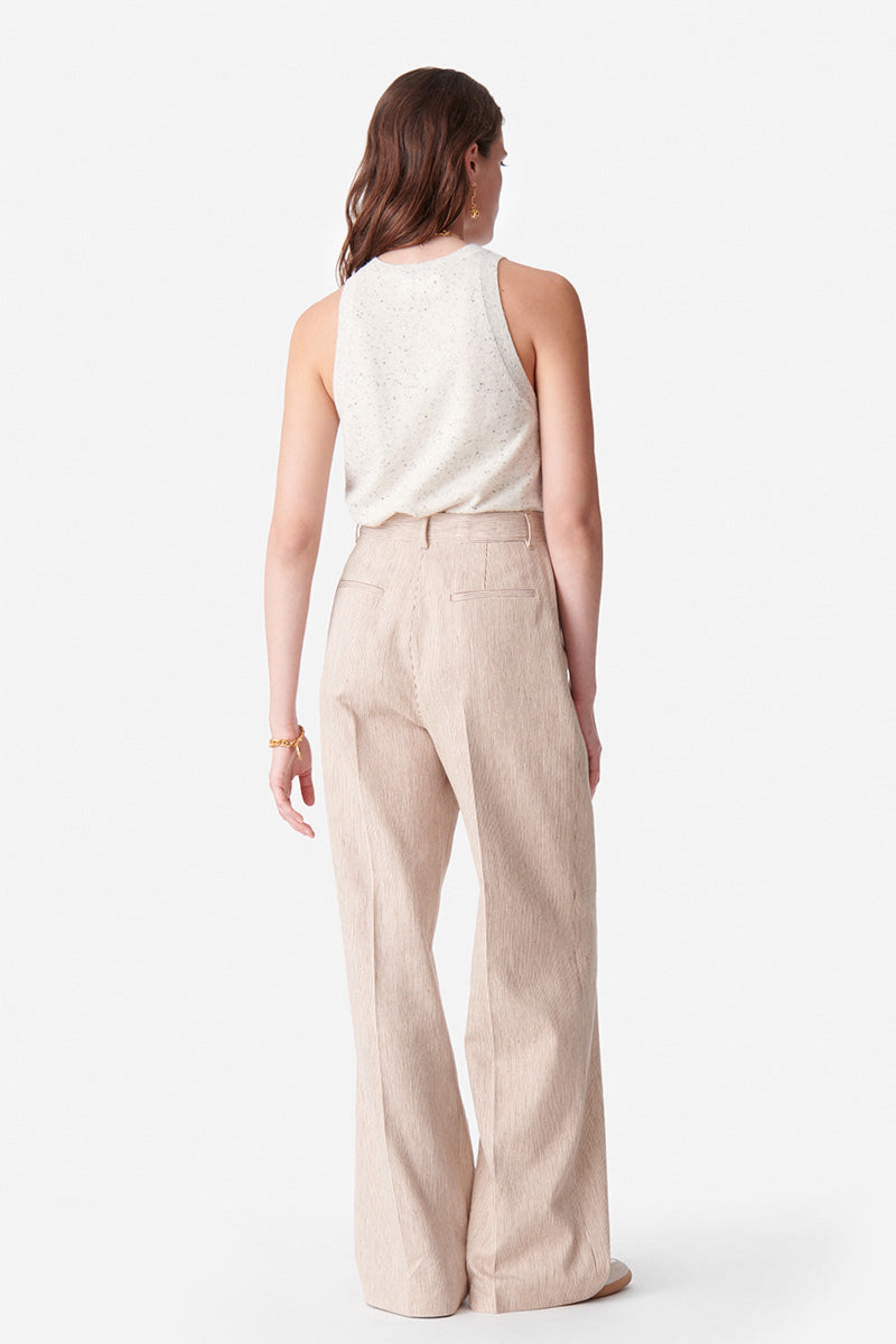 Pantalon Cyrano en lin mélangé - Café