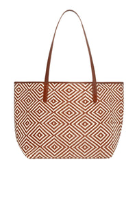 3 QTY RELIQUAT 180 // COGNAC / Panier en Cuir et Coton - COGNAC