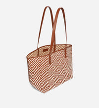 3 QTY RELIQUAT 180 // COGNAC / Panier en Cuir et Coton - COGNAC