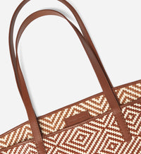 3 QTY RELIQUAT 180 // COGNAC / Panier en Cuir et Coton - COGNAC