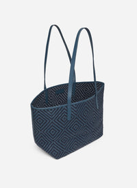 5 QTY RELIQUAT 180 // DENIM / Panier en Cuir et Coton - DENIM
