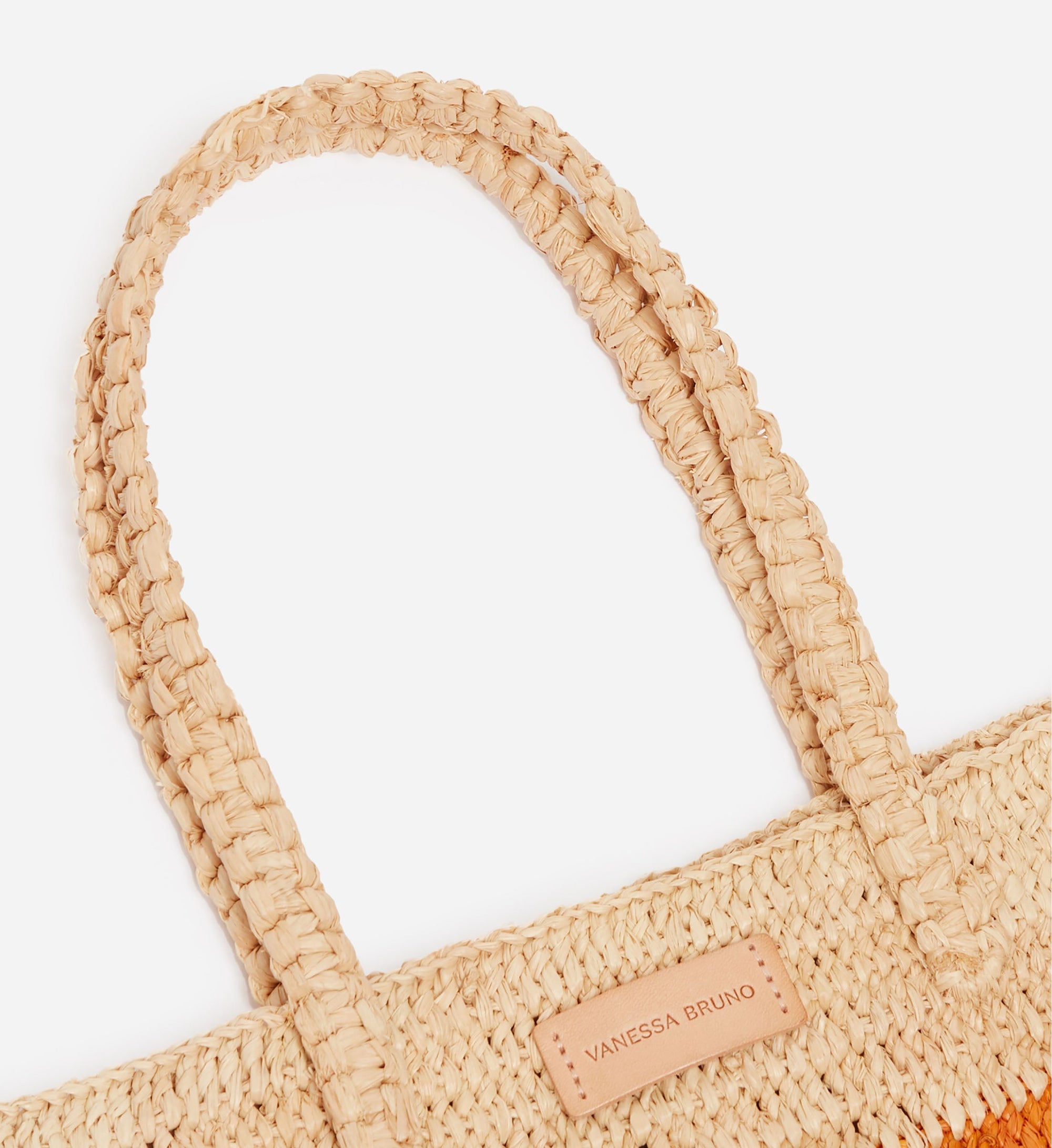 Panier porté main à franges en raphia - Multicolore