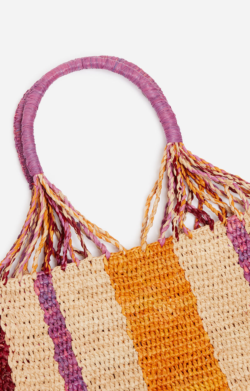 Panier Plat En Raphia