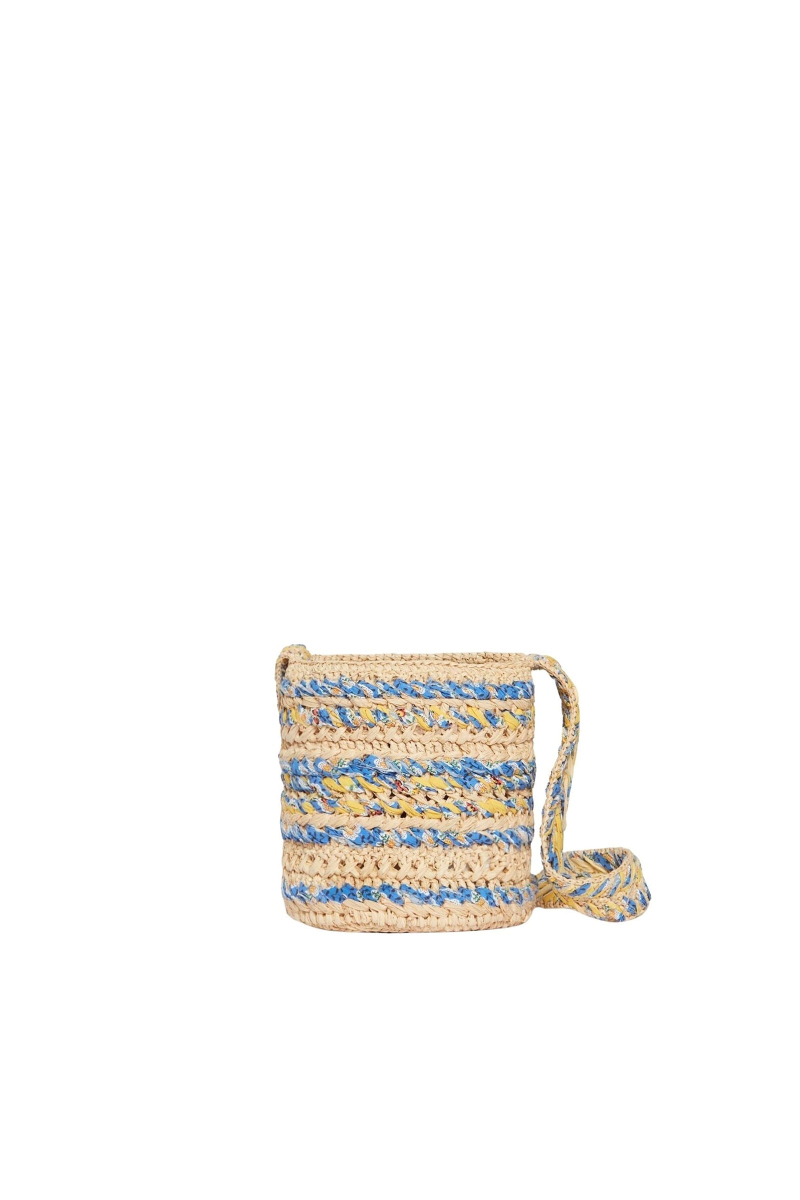 Petit sac seau en raphia - Multicolore