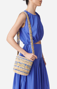 Petit sac seau en raphia - Multicolore