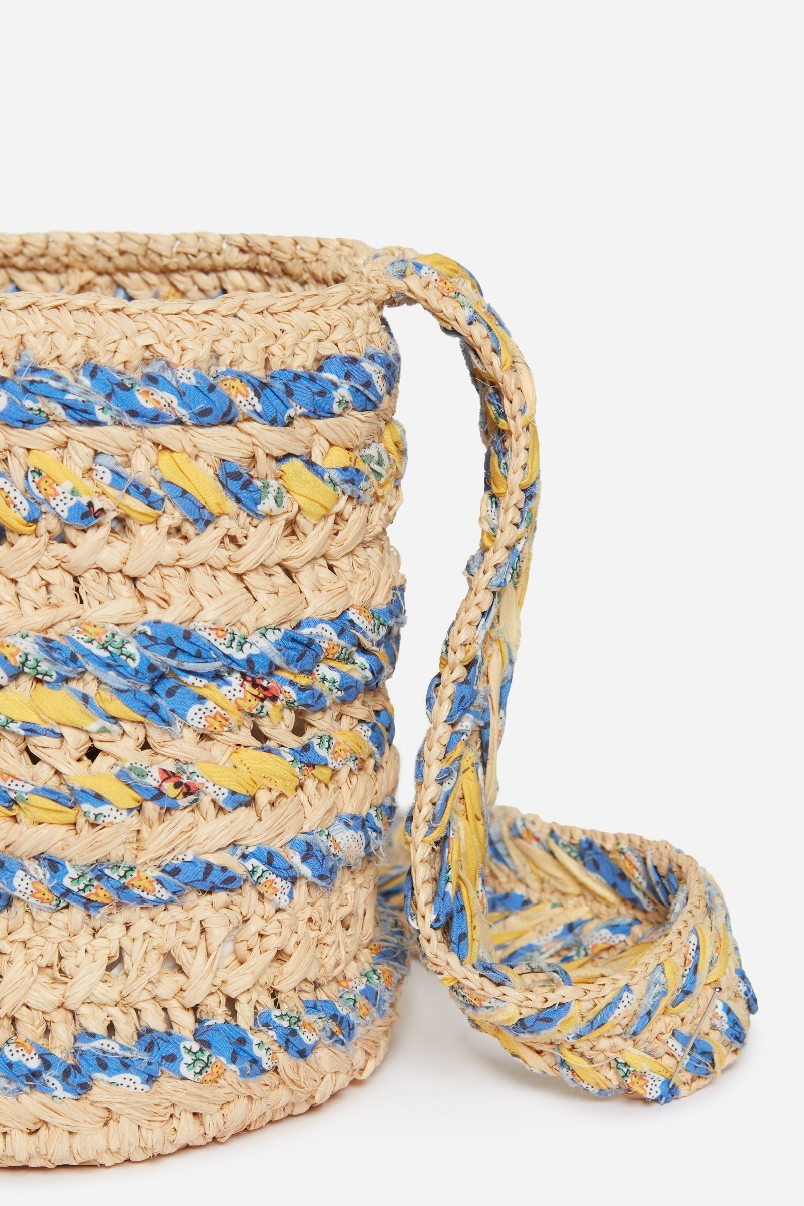 Small raffia bucket bag - Multicolored