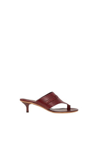 Mules à talons 45 en cuir - Betterave