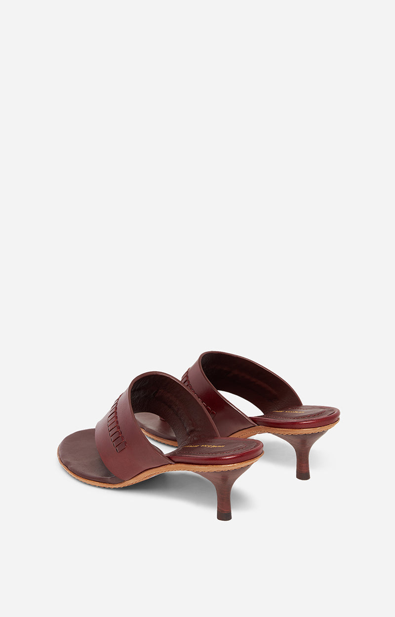 Mules à talons 45 en cuir - Betterave
