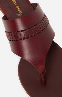 Mules à talons 45 en cuir - Betterave