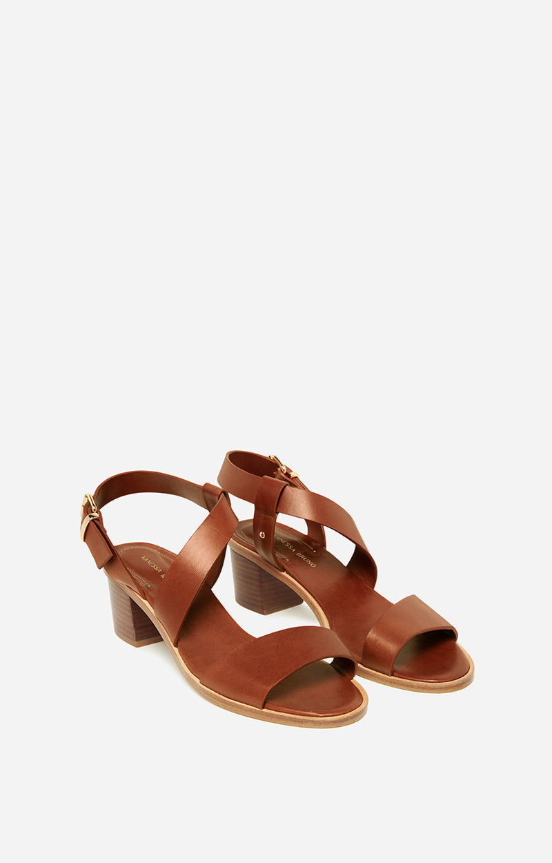 Sandales à talons 45 en cuir - Rouille