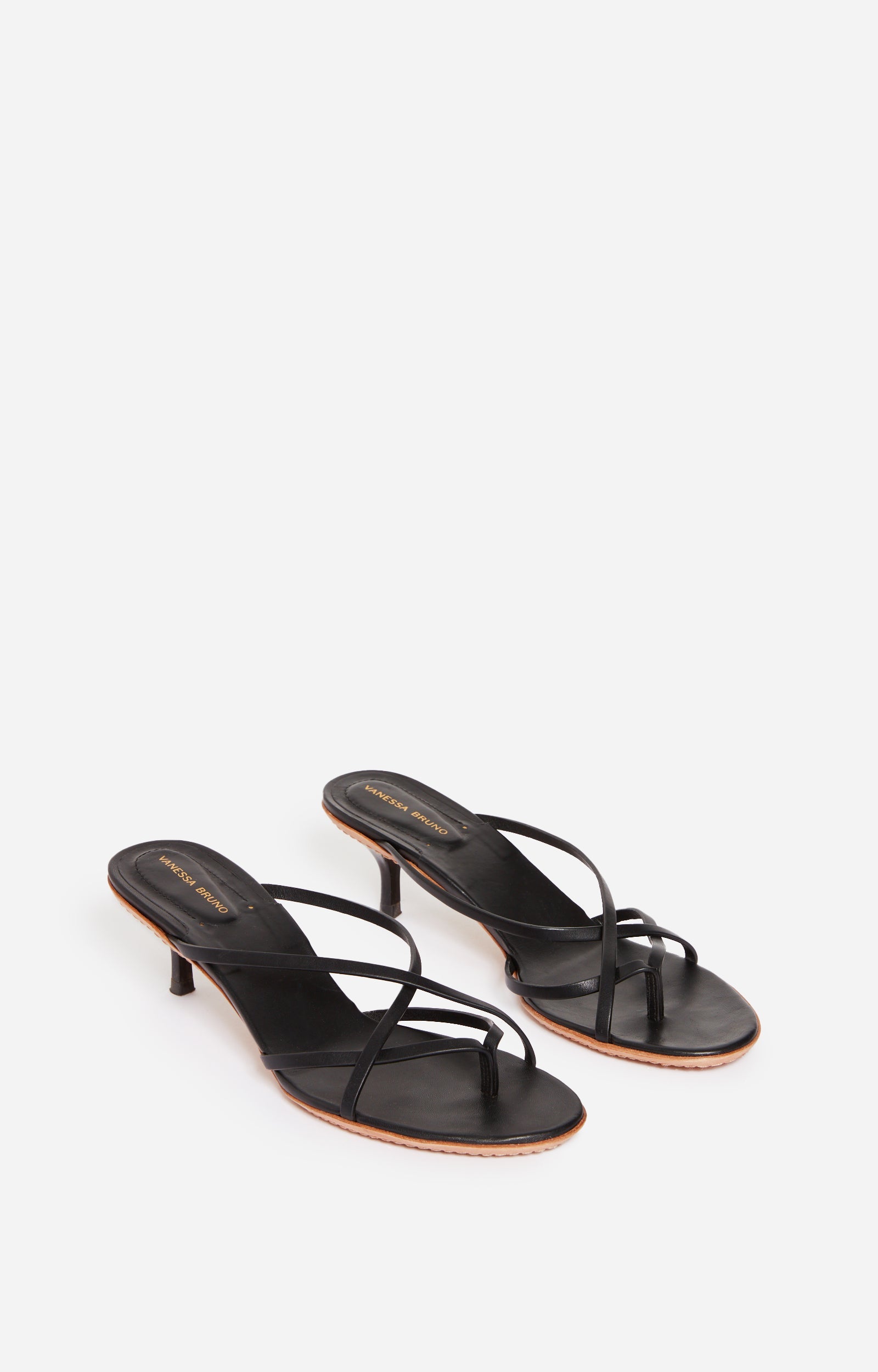 14 QTY RELIQUAT 120 // NOIR / Sandales en Cuir À Tannage Végétal - NOIR