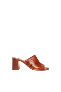 10 QTY RELIQUAT 120 // COGNAC / Mules en Cuir à Tannage Végétal - COGNAC