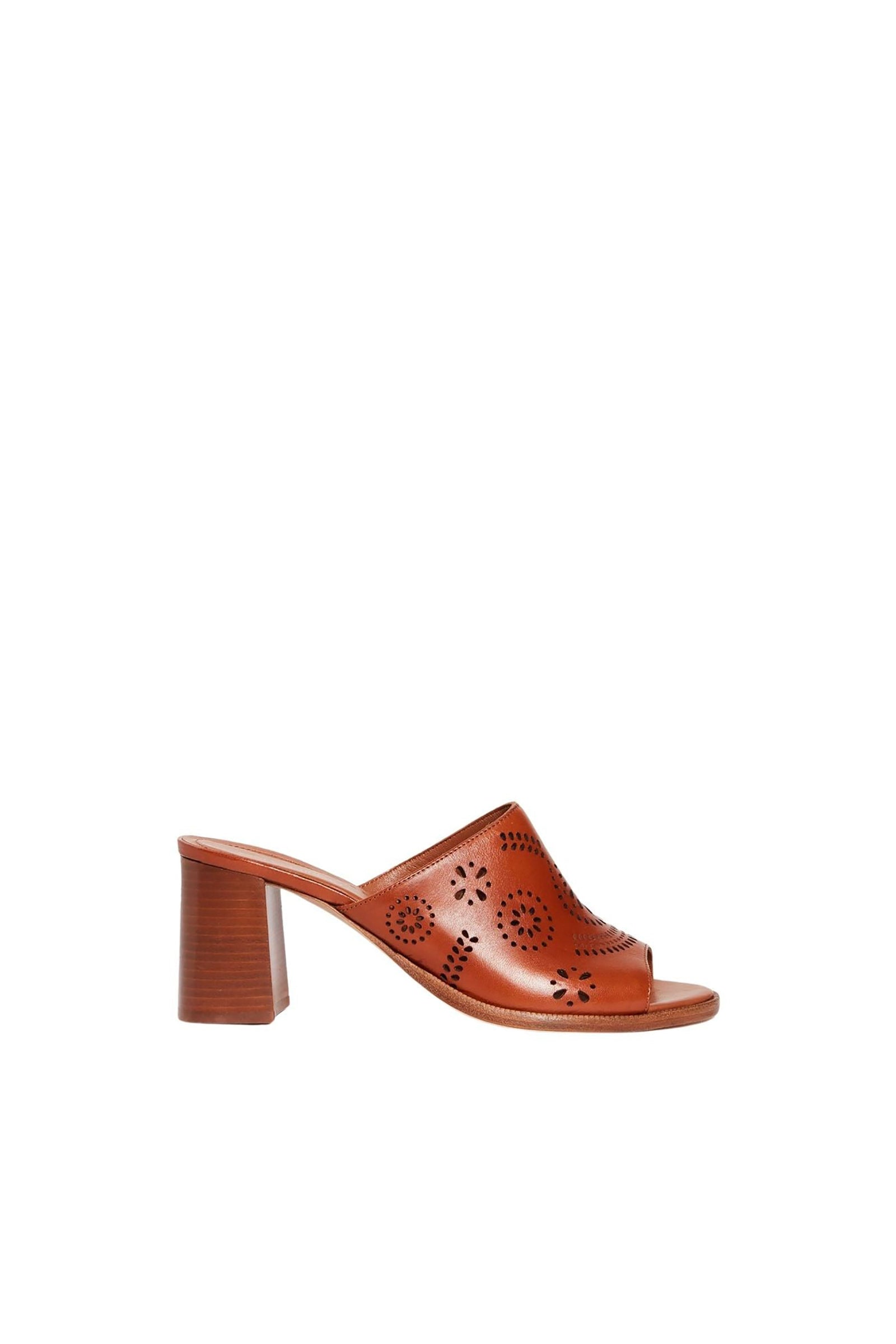 10 QTY RELIQUAT 120 // COGNAC / Mules en Cuir à Tannage Végétal - COGNAC