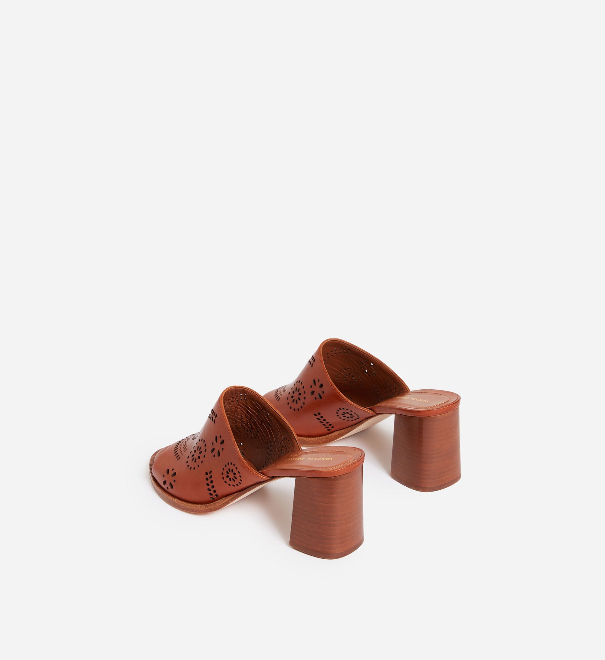 10 QTY RELIQUAT 120 // COGNAC / Mules en Cuir à Tannage Végétal - COGNAC