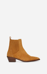 40 QTY NEW // BISCUIT / Bottines Santiags En Suède - BISCUIT