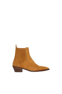 Bottines Santiags 25 en daim - Biscuit