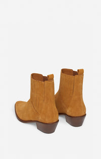 40 QTY NEW // BISCUIT / Bottines Santiags En Suède - BISCUIT