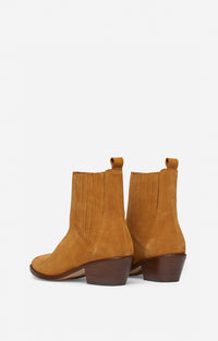 40 QTY NEW // BISCUIT / Bottines Santiags En Suède - BISCUIT