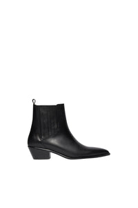 Bottines Santiags 25 en cuir - Noir