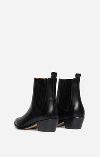 Bottines Santiags 25 en cuir - Noir