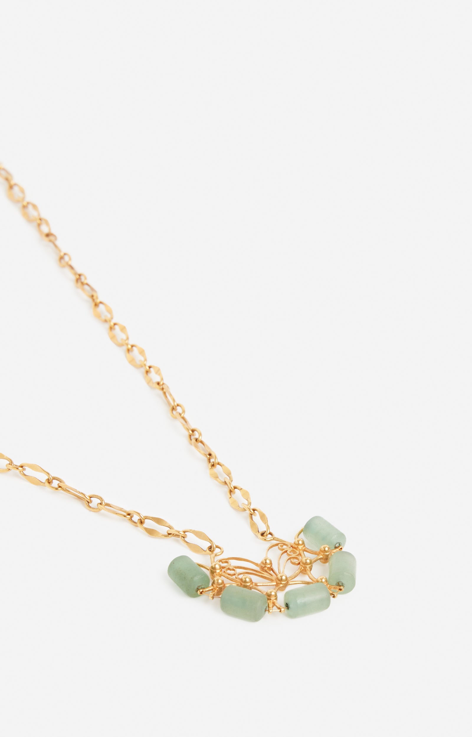 Collier orné de pierres - Vert d'Eau
