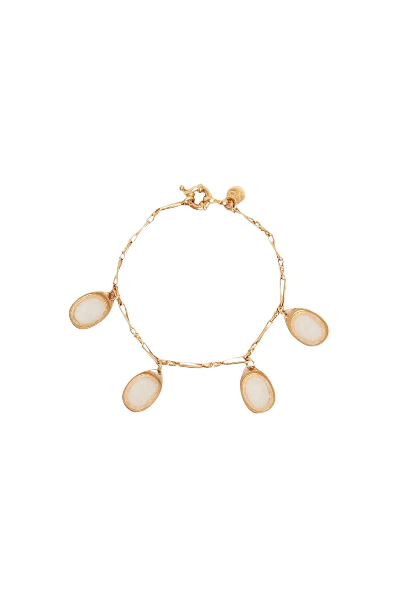 RECO : 60 // Bracelet avec médaillons en laiton - Blanc