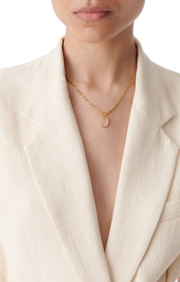 Collier avec médaillon en crystal - Blanc