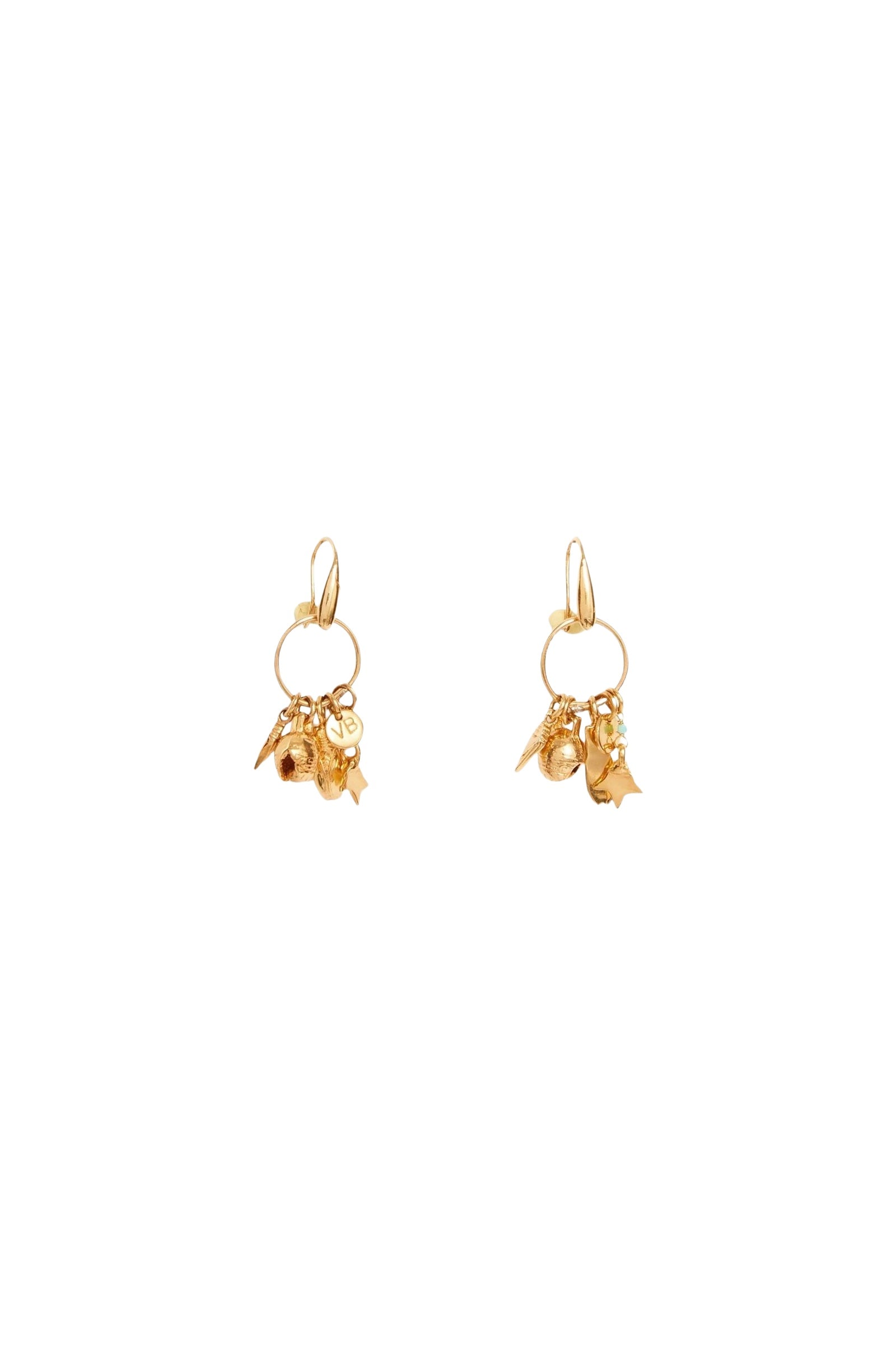 RECO : 40 // Boucles d'oreilles à charms en laiton - Or
