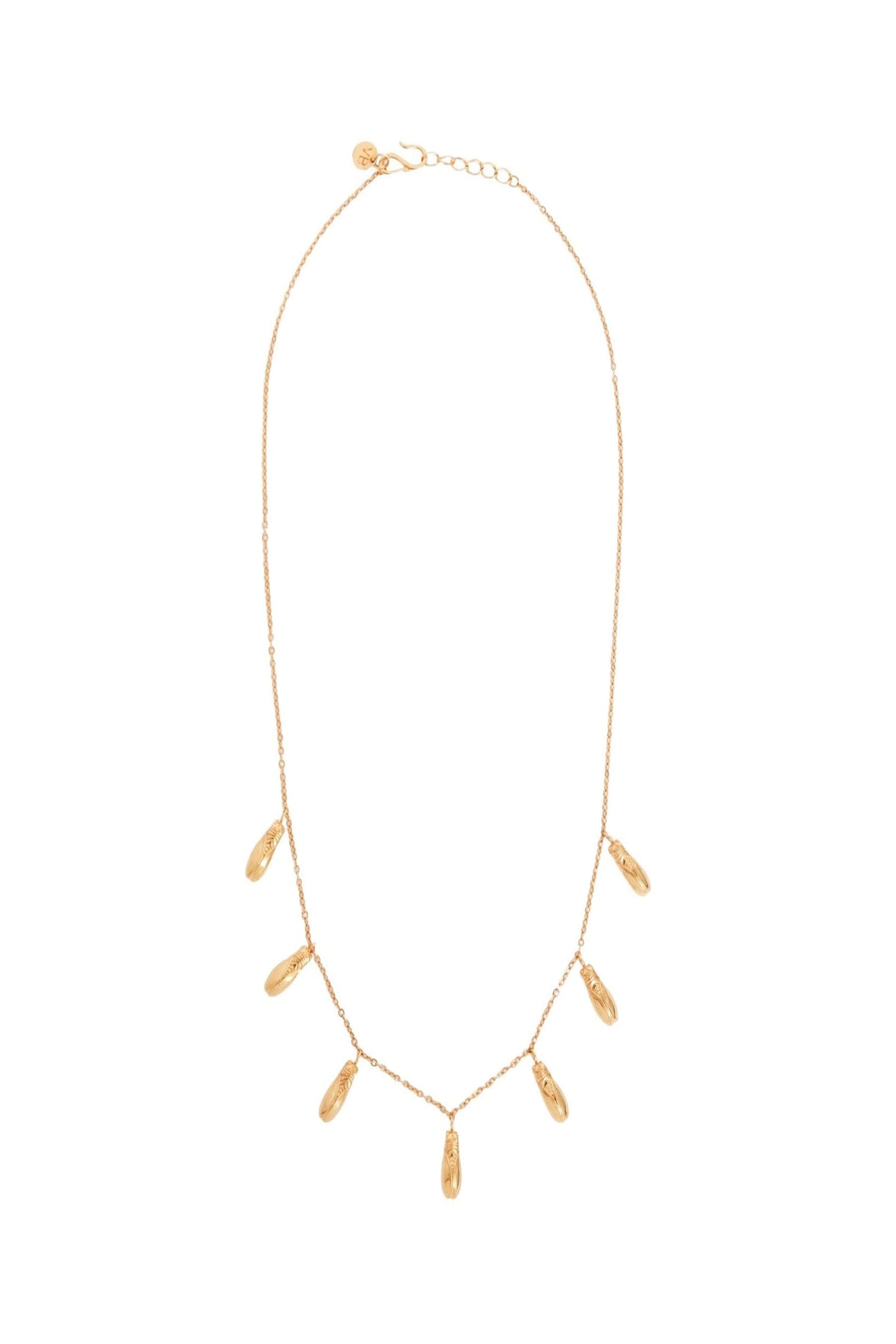 Collier orné de cigales en laiton - Or