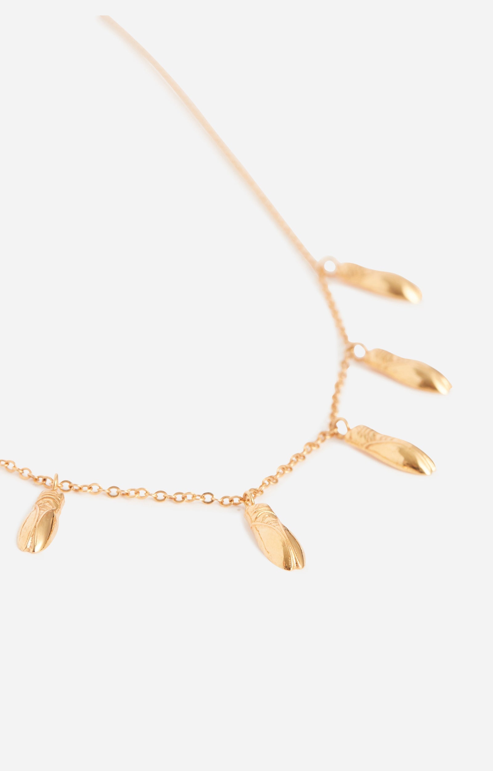 Collier orné de cigales en laiton - Or