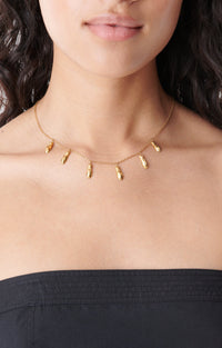 Collier orné de cigales en laiton - Or