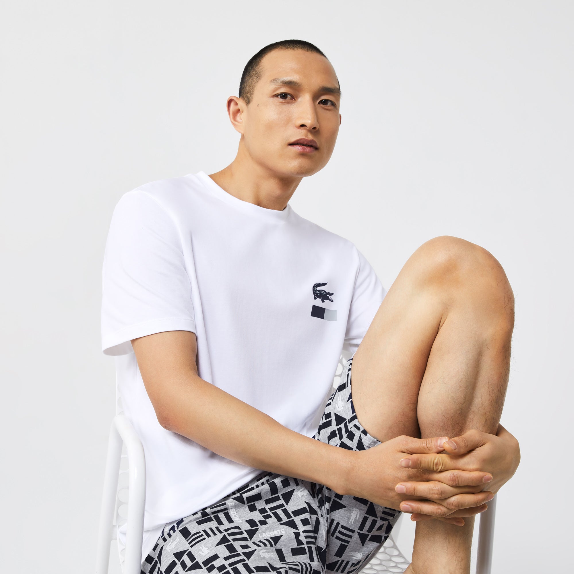 Pyjamas Set LW - Blanc & Marine-Argent Chine