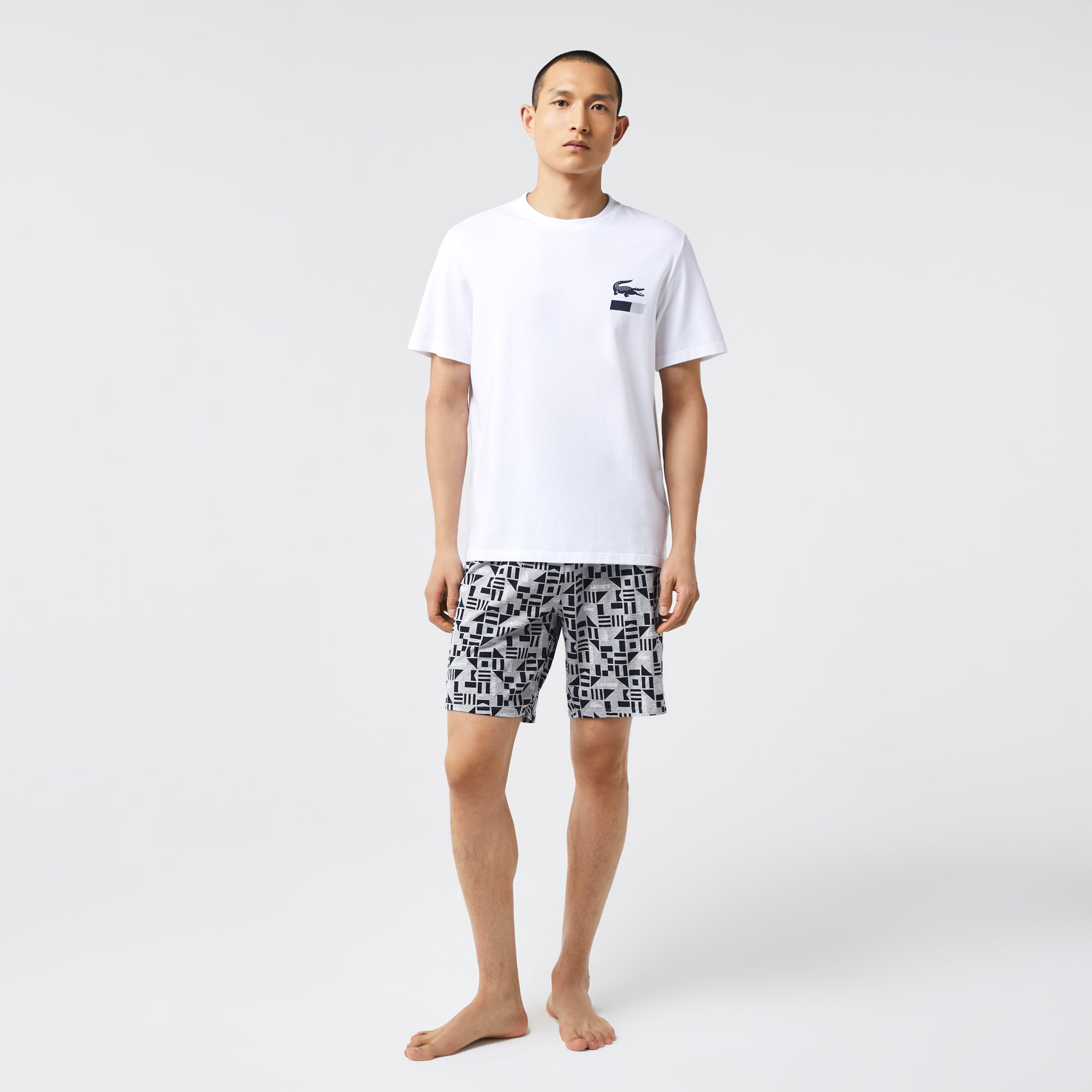 Pyjamas Set LW - Blanc & Marine-Argent Chine