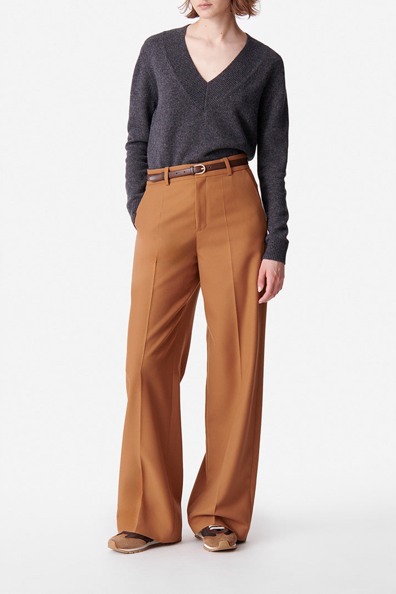 Pantalon droit taille haute Dulce - Caramel