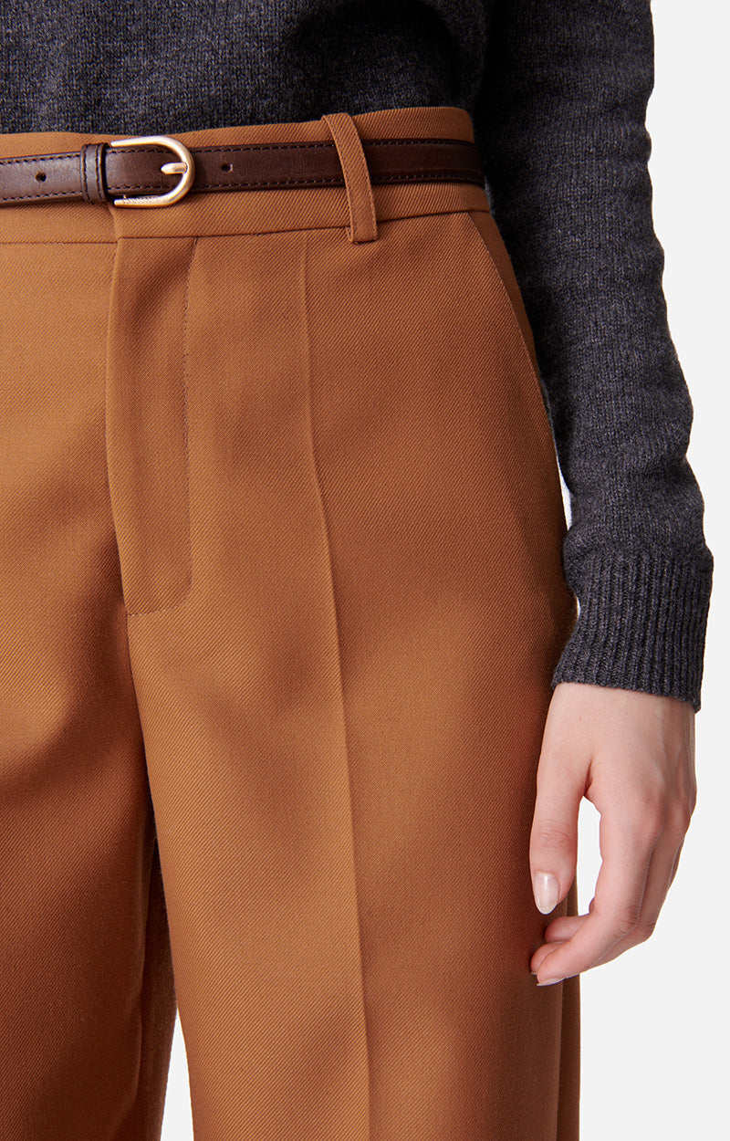 Pantalon droit taille haute Dulce - Caramel