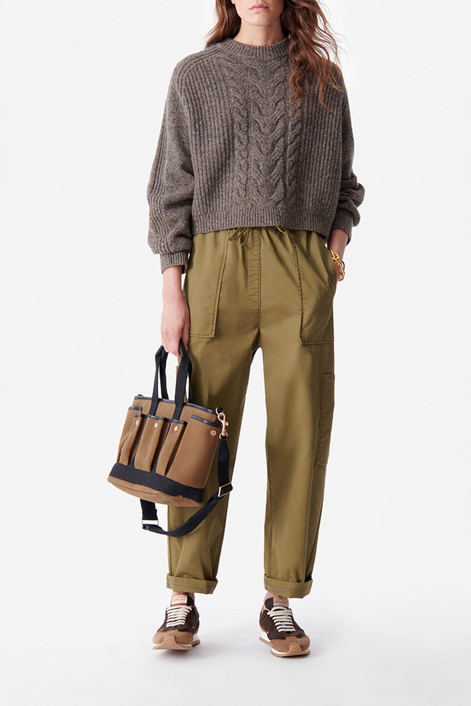 Pantalon droit taille haute Cailo - Safari