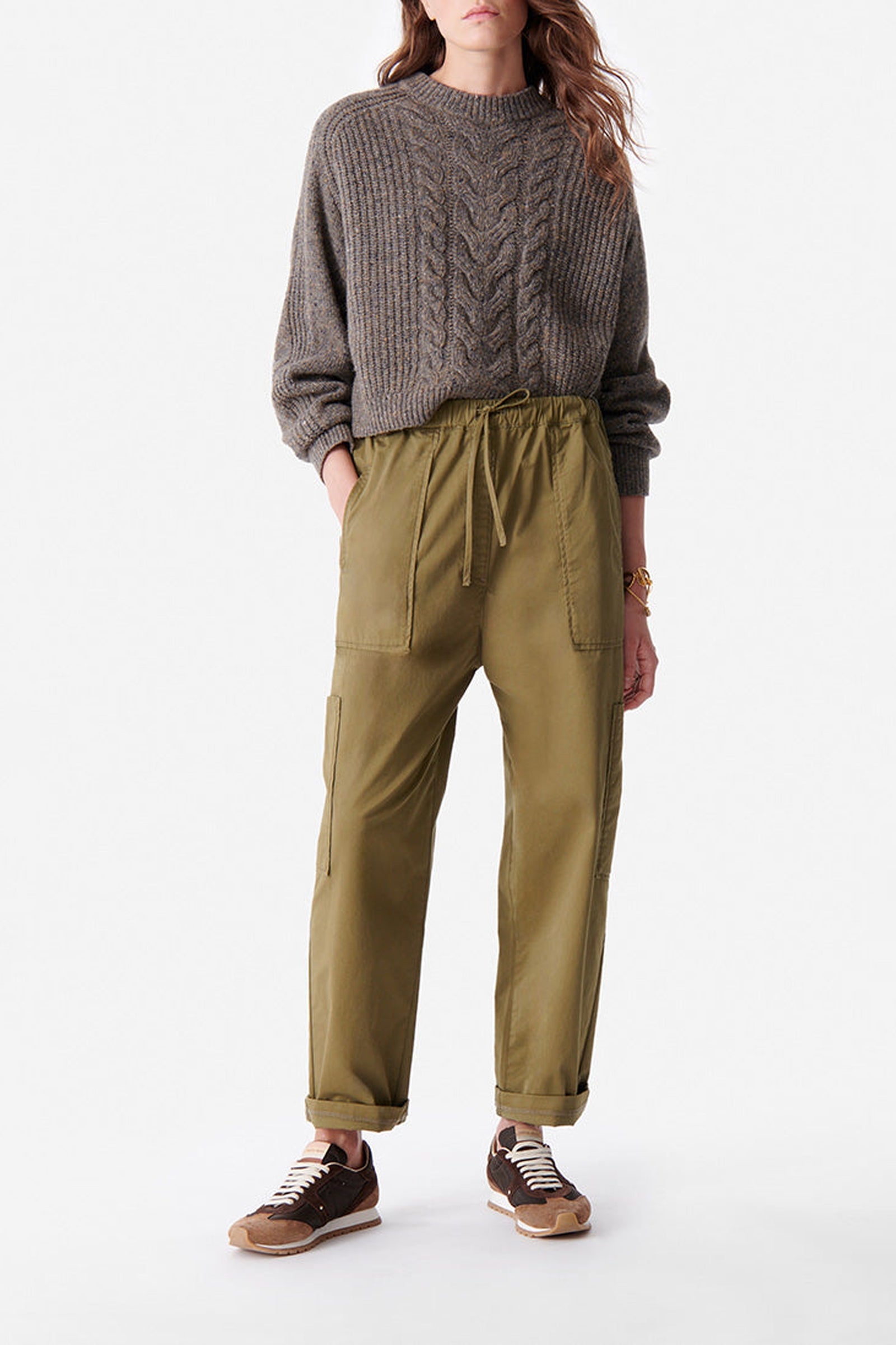 Pantalon droit taille haute Cailo - Safari