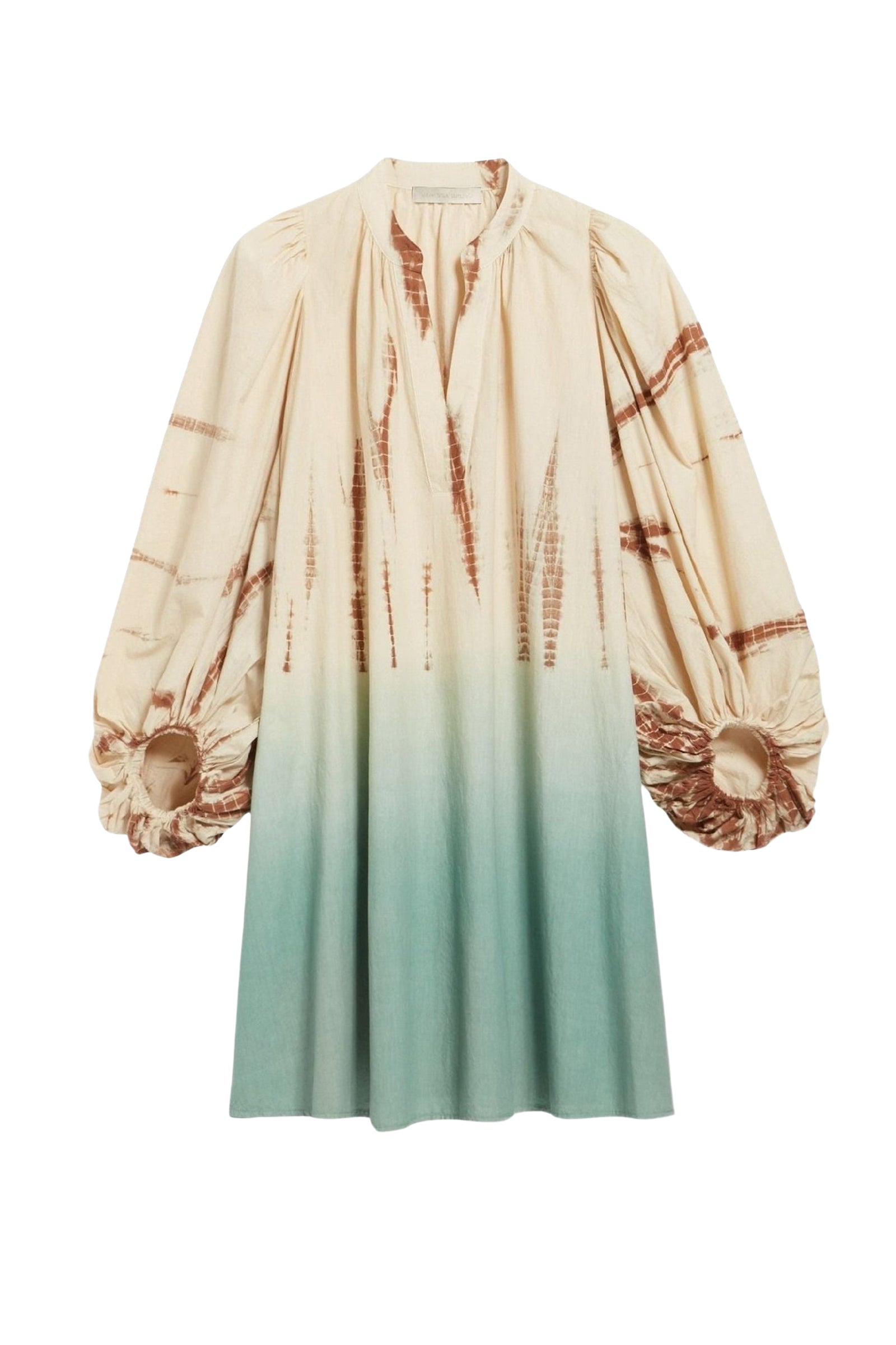 Robe col V en coton - Vert D'Eau