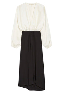 Robe longue Dalila à col V - Noir