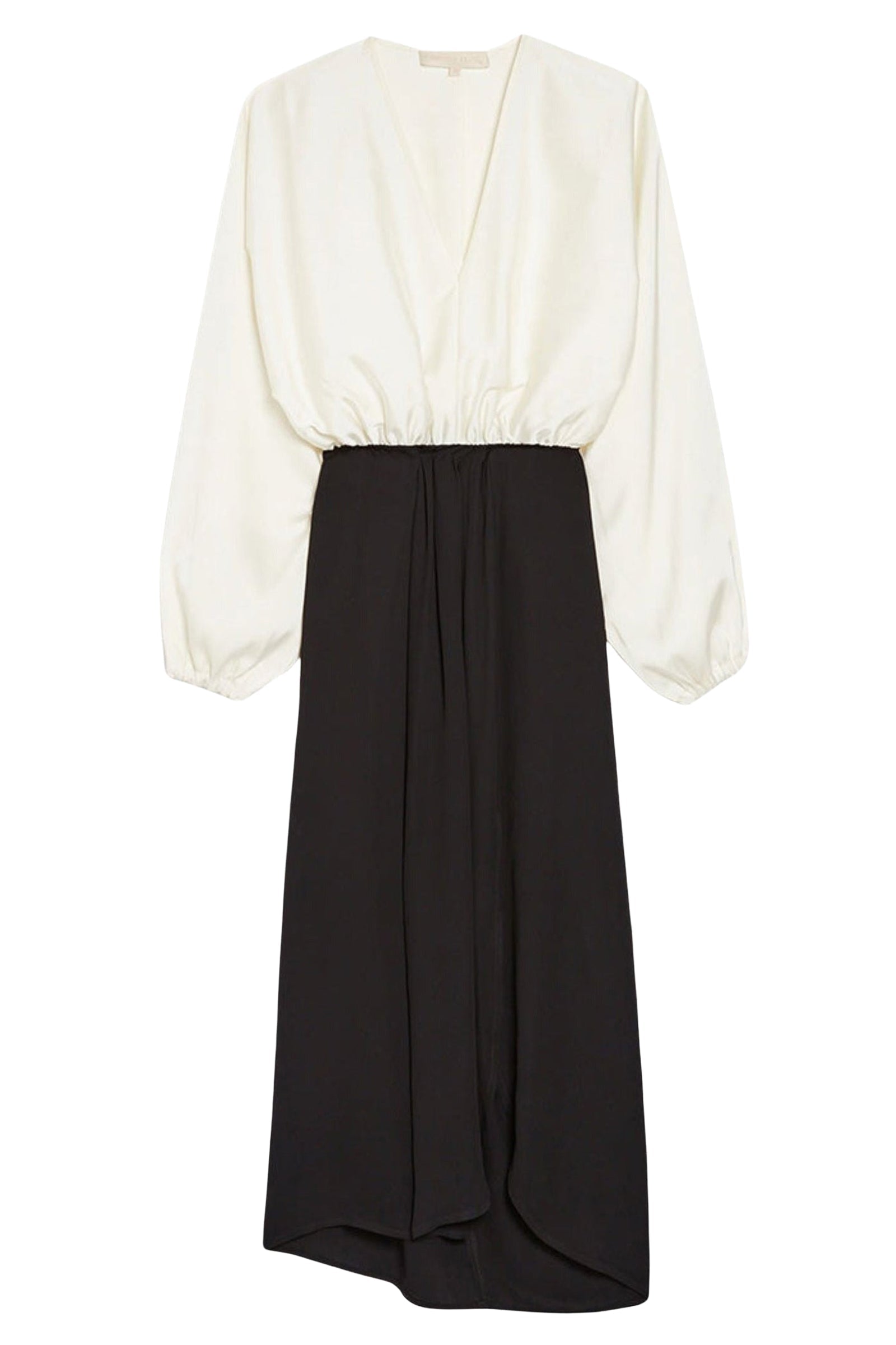 Robe longue Dalila à col V - Noir