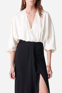 Robe longue Dalila à col V - Noir