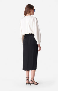 Robe longue Dalila à col V - Noir