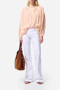 Blouse à col rond Nipoa - Pêche