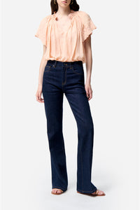 Blouse ample à manches courtes Valentin - Pêche