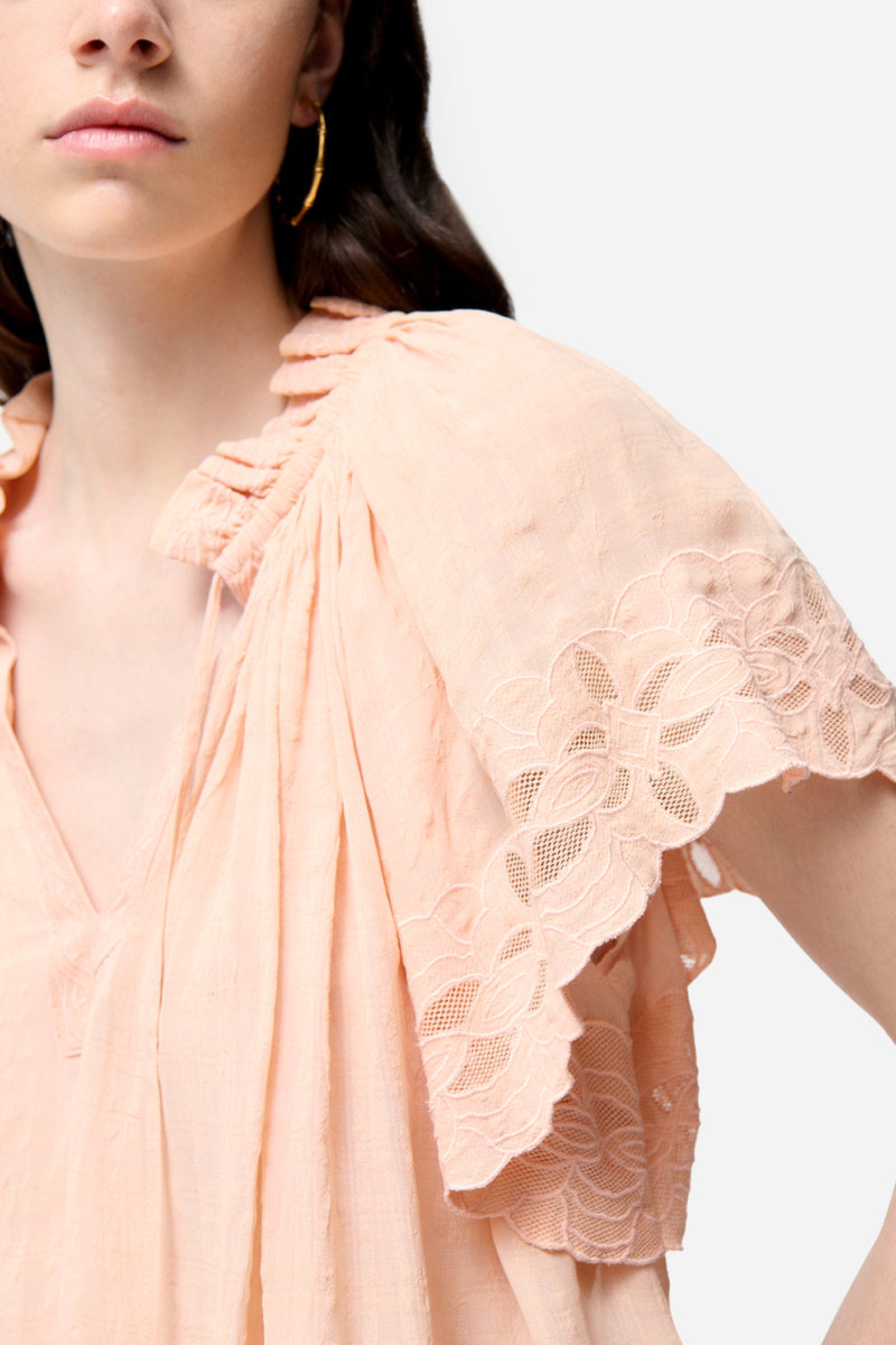 Blouse ample à manches courtes Valentin - Pêche