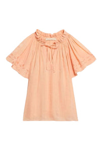 Blouse ample à manches courtes Valentin - Pêche