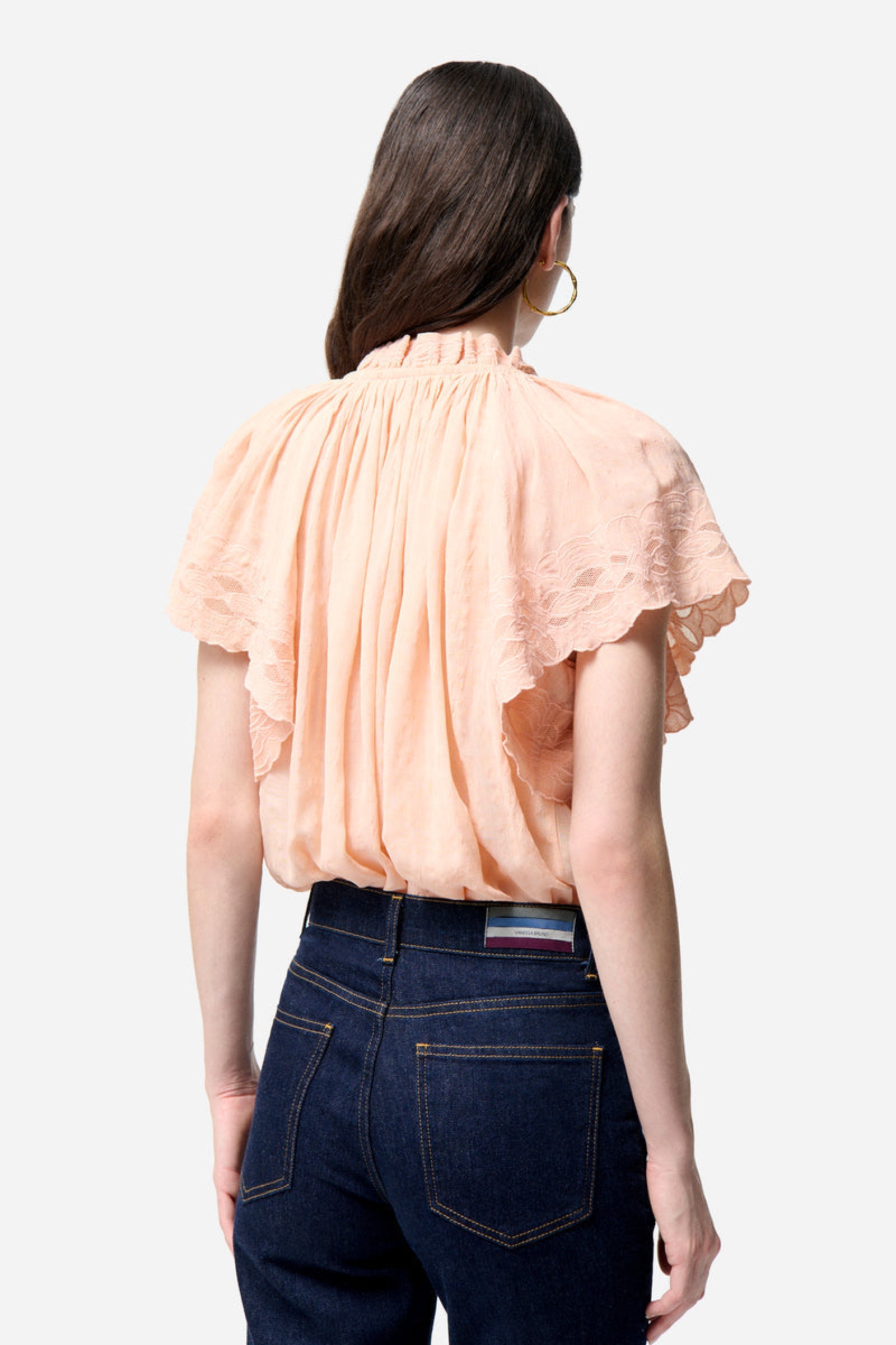 Blouse ample à manches courtes Valentin - Pêche